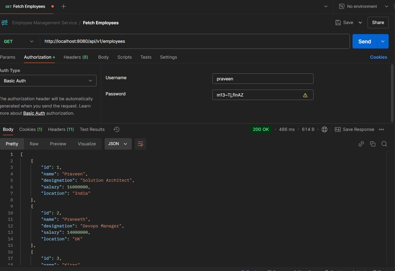 screenshot of the app