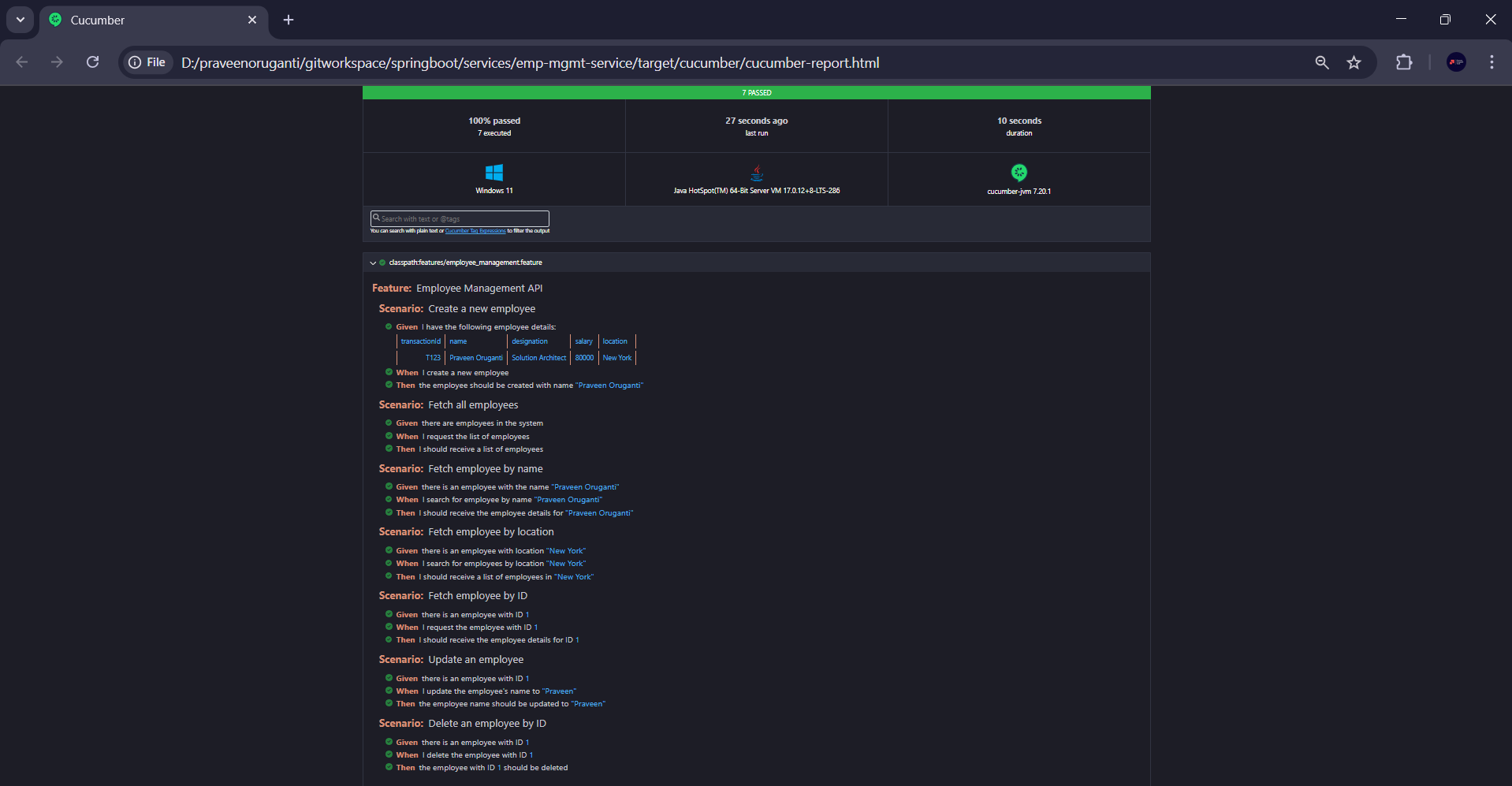 screenshot of the app