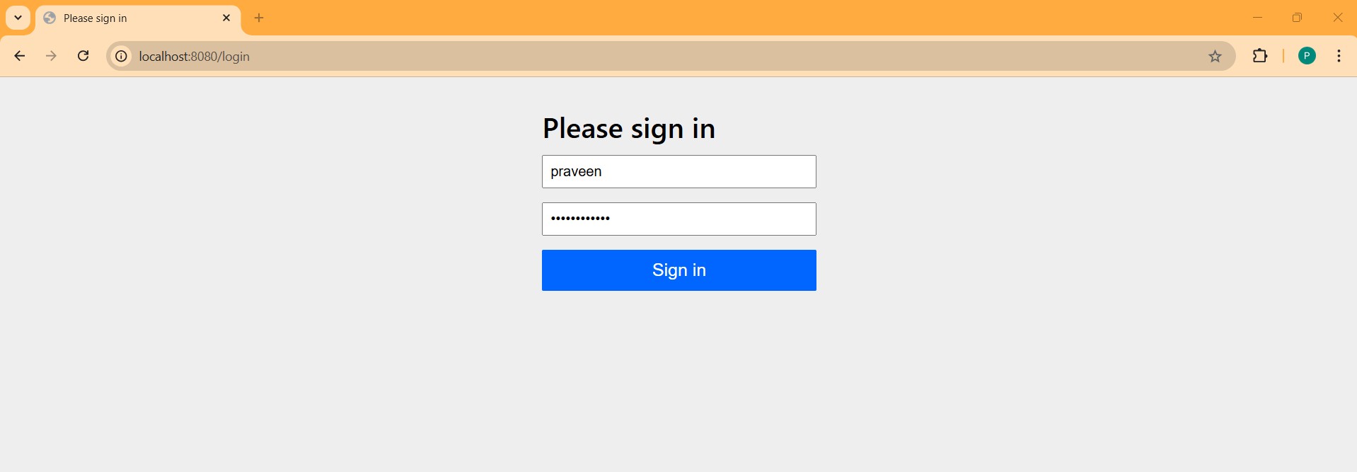 screenshot of the app