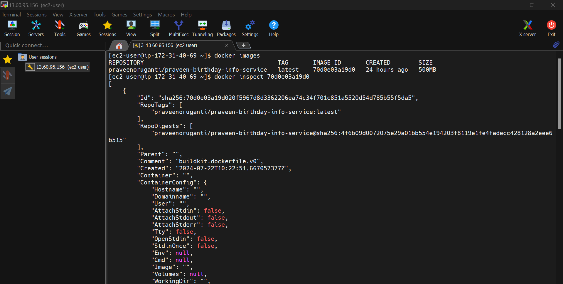 screenshot of the app