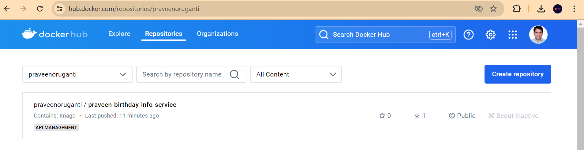 screenshot of the app