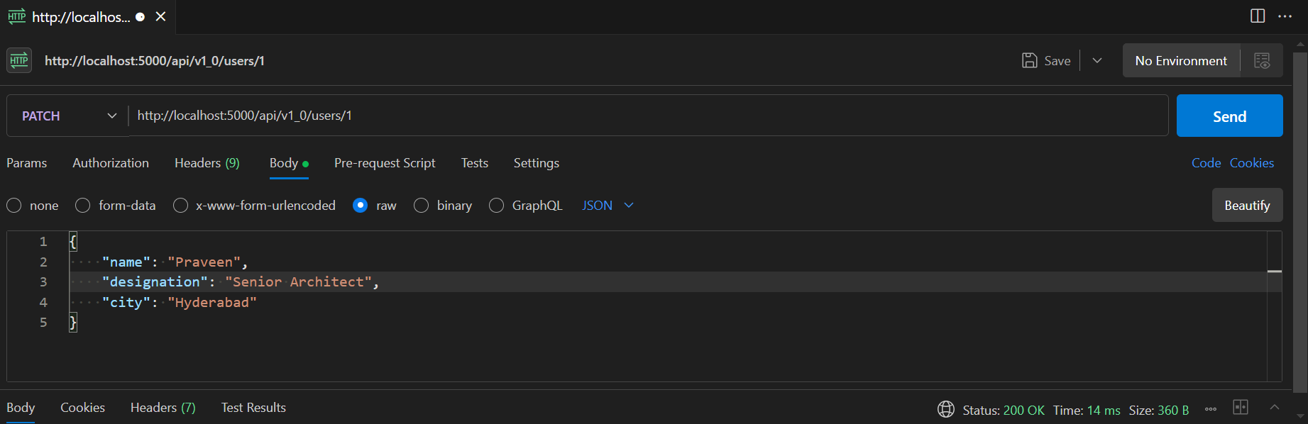screenshot of the app