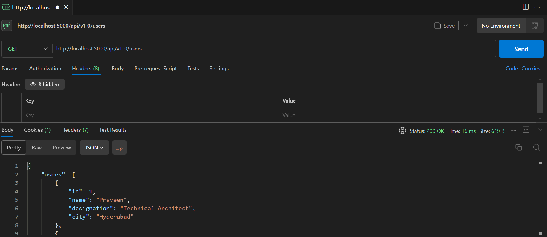 screenshot of the app