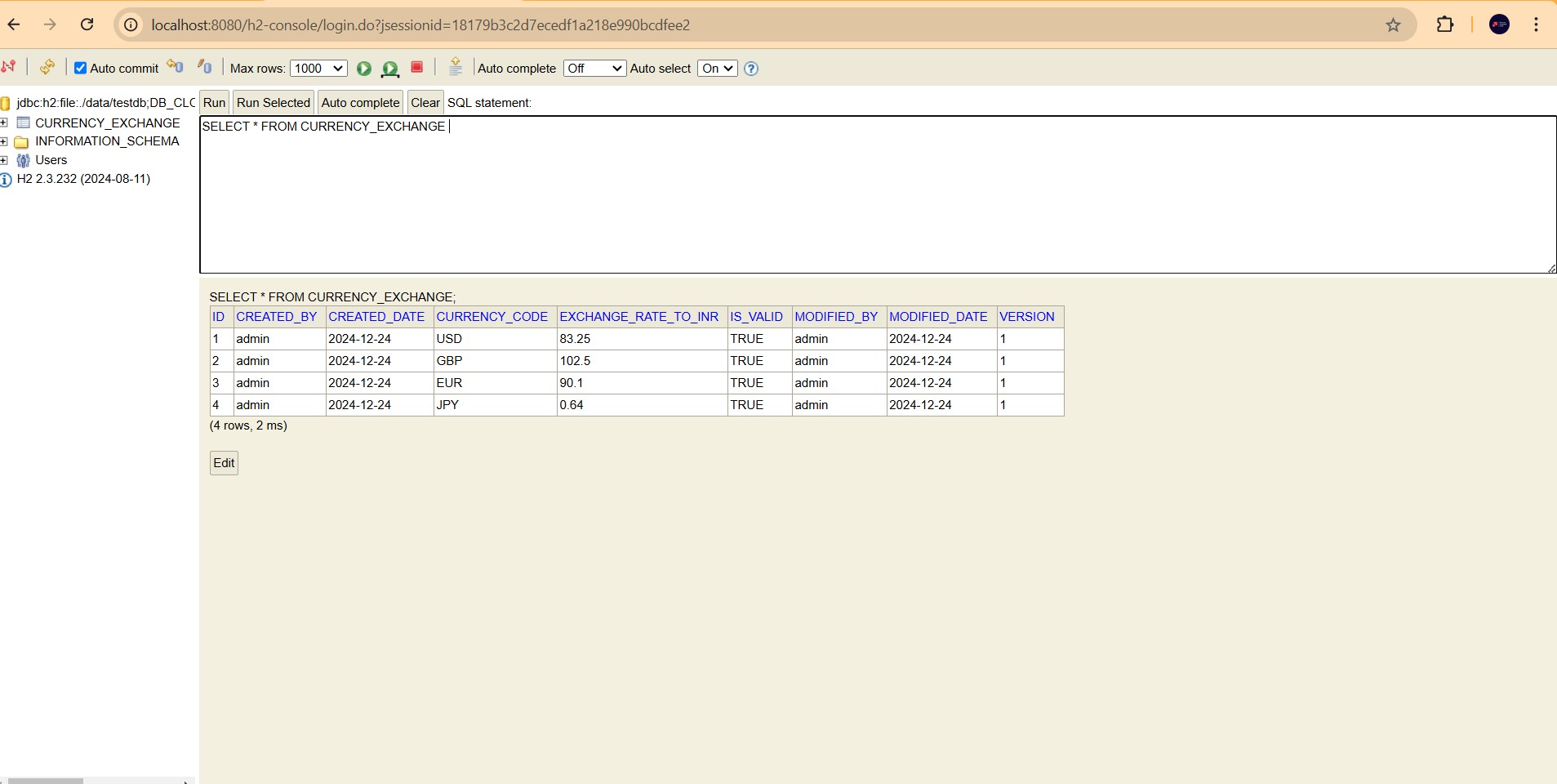 screenshot of the app