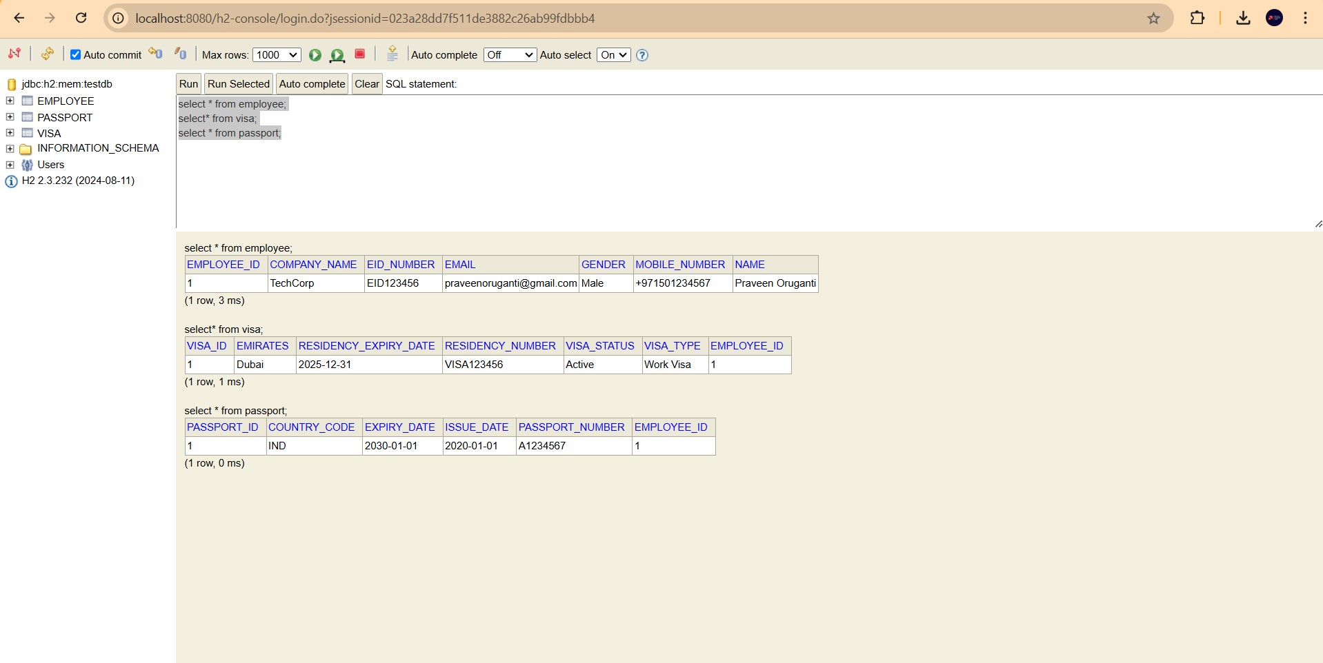 screenshot of the app