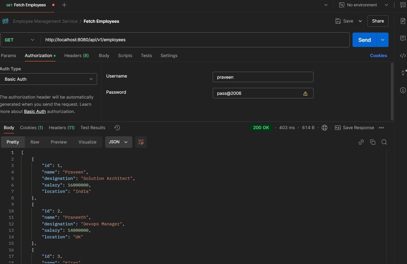 screenshot of the app