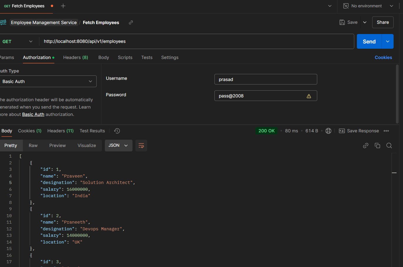 screenshot of the app
