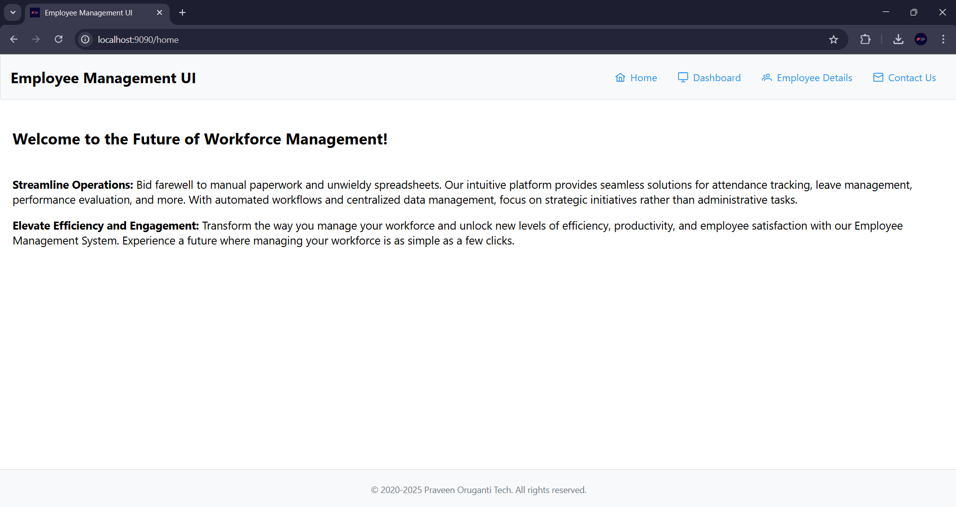 screenshot of the app