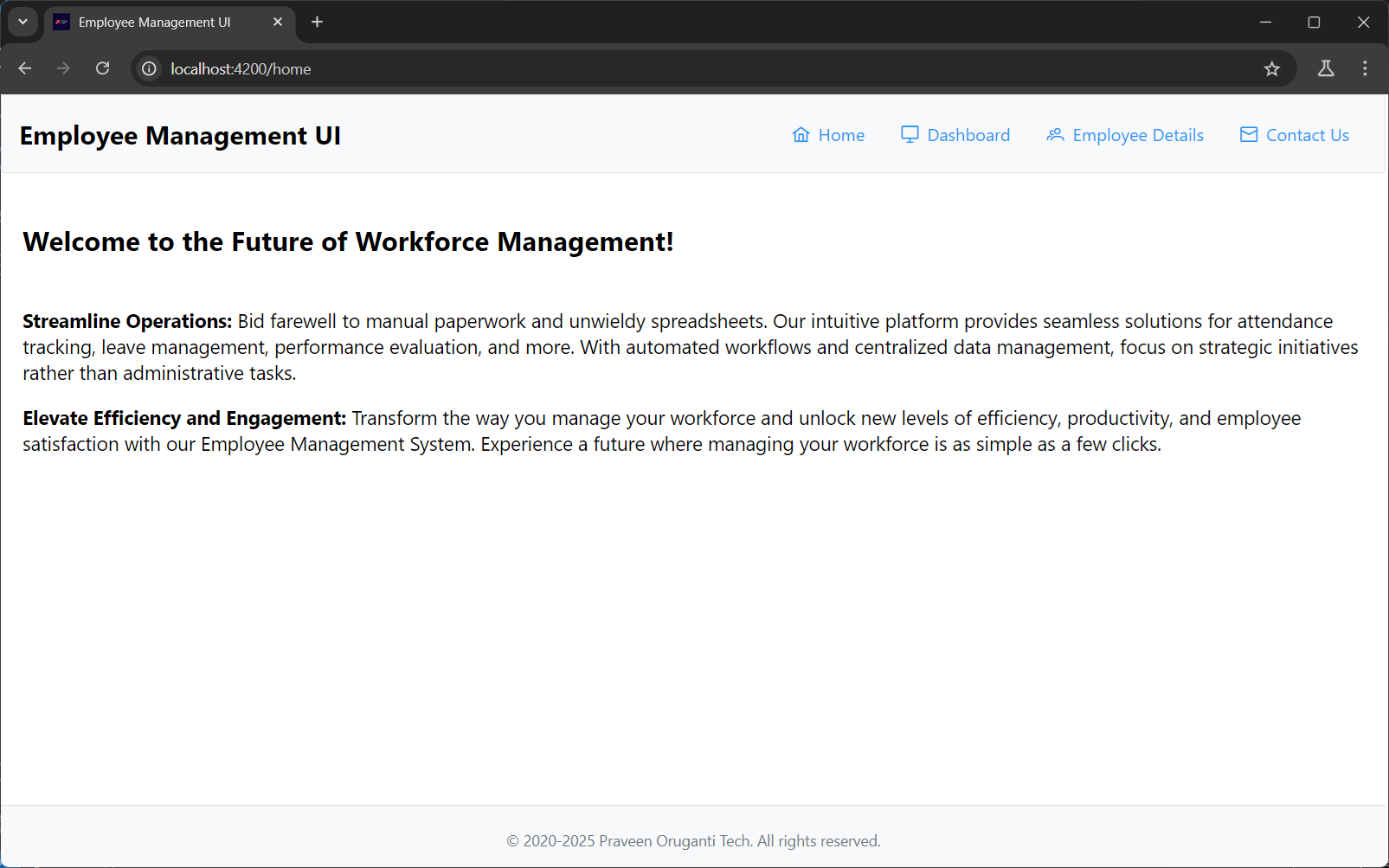 screenshot of the app