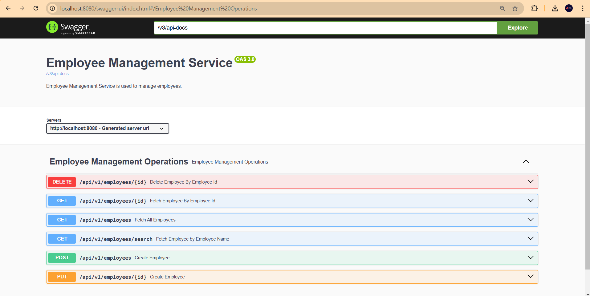 screenshot of the app