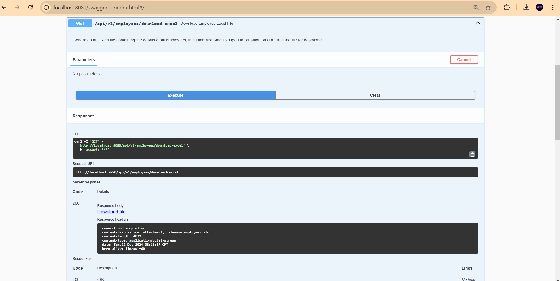 screenshot of the app